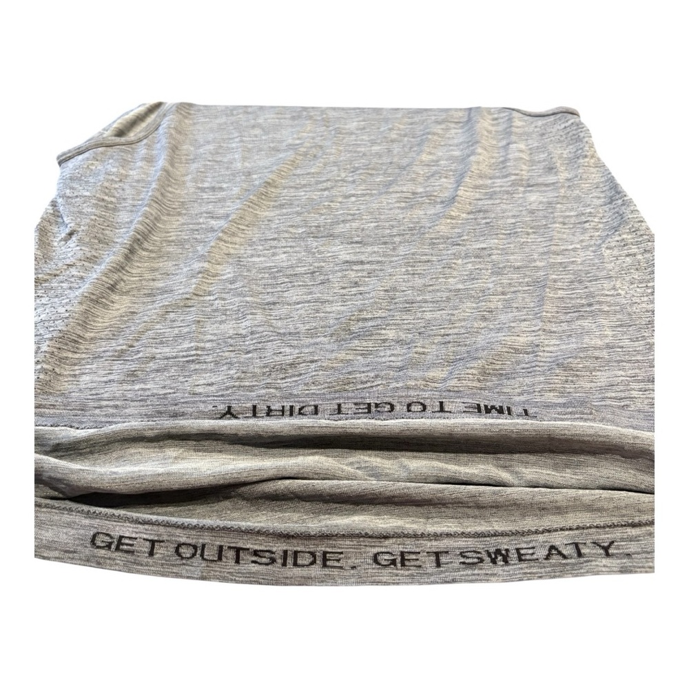 Lululemon Men’s Gray Seamless Training Tank “Get Outside. Get Sweaty.” Size M U - Picture 7 of 8